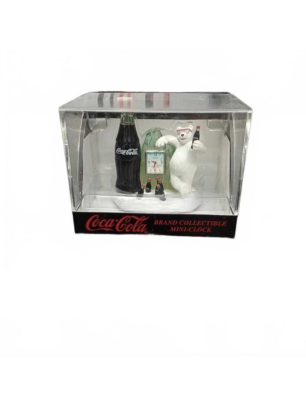 1999 Coca‑Cola Polar Bear Clock – Bottle & Green Ice Display – Needs Battery
